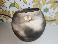 Unique Artist Signed Handformed Pottery Earth Vessel