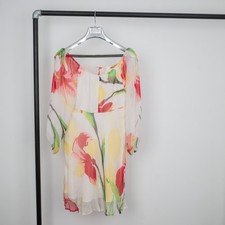Alice + Olivia 100% Silk Stretchy Neckline Empire Relaxed Waist Floral Dress 2