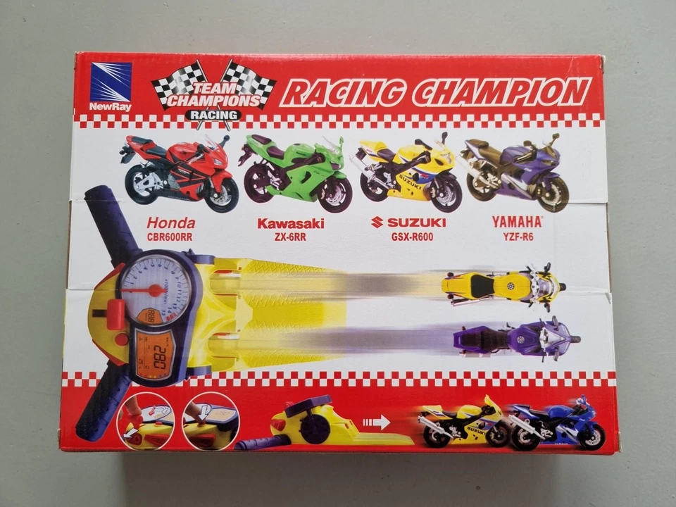 New Ray Racing Champion Moto Launcher Playset Yamaha & Suzuki 1:18 Modellino - Immagine 2 di 2