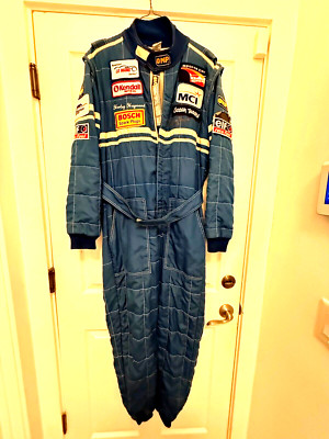HURLEY HAYWOOD HAND SIGNED TWICE ,VERY RACE/WORN  USED BRUMOS OMP DRIVERS SUIT