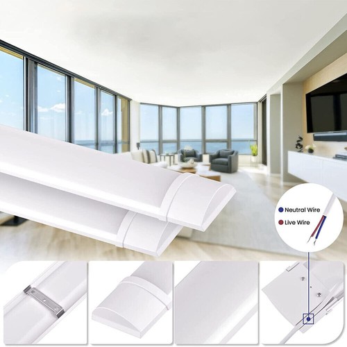 60/90CM LED Batten Light 6500K White Light Fluorescent Strip Light Slim Fitting - Picture 4 of 14
