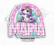 Personalized Unicorn Name Sticker, Waterproof Vinyl Decal, Cute Girls Gift Idea