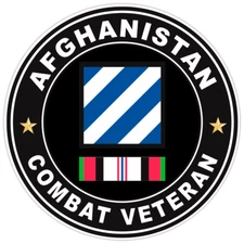 Afghanistan Combat Veteran Bumper Sticker Military Vinyl Soldier Decal 5"
