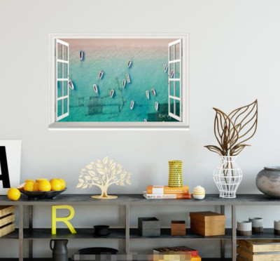 3D Graffiti Paint 018 Open Windows WallPaper Murals Wall Print AJ Carly
