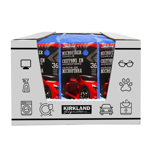 Estuche de toallas de microfibra Kirkland 324 unidades AZUL AMARILLO Foto 3 de 4