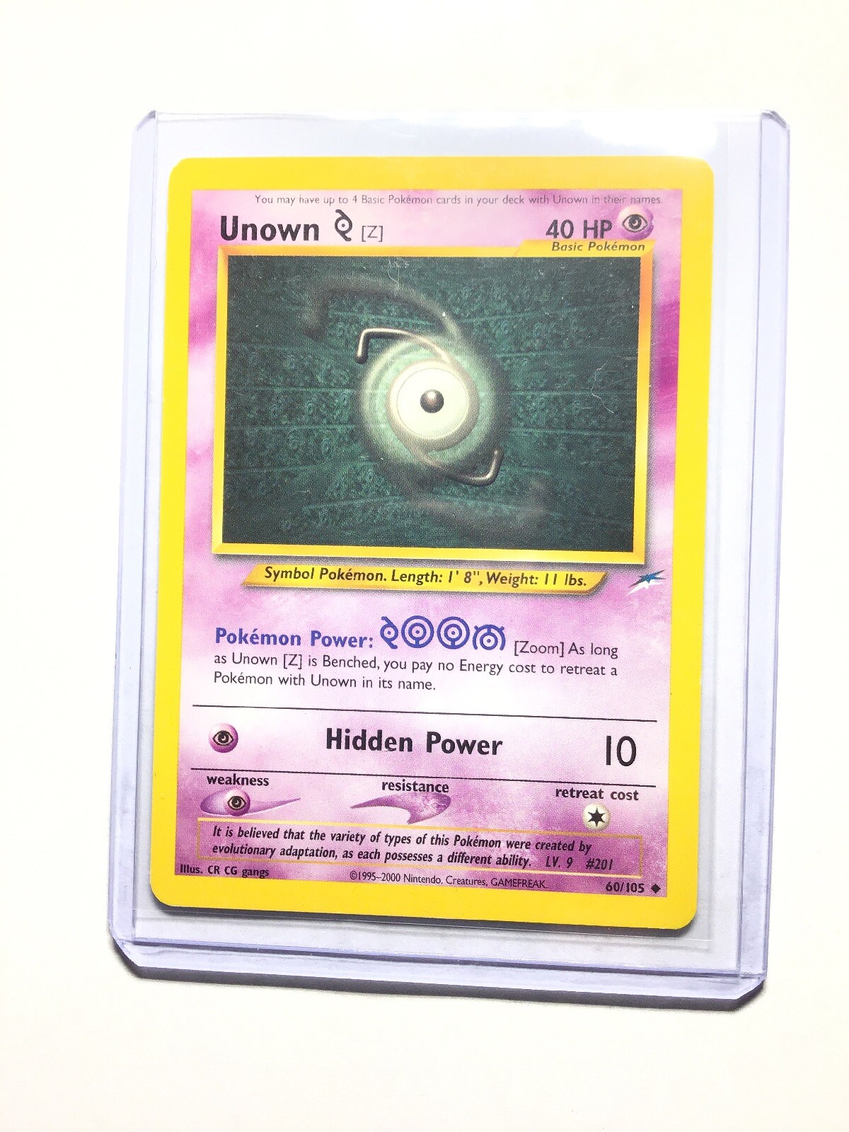 UNOWN Z - 60/105 - Neo Destiny - Uncommon - Pokemon Card - NM