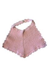 Vintage Pink Knit Baby Bib