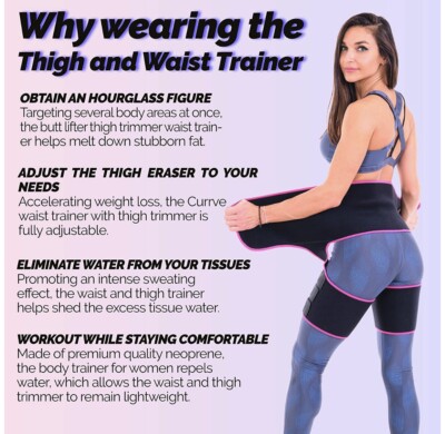 Currve Thigh and Waist Trainer in Waist Thigh Trimmer Butt Lifter  Lg-Xl