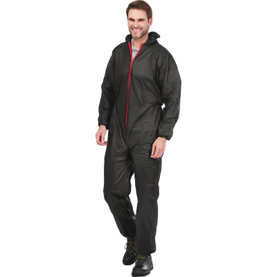 REIS 10 Pezzi Tuta Tuta Pittore Monouso Tuta Protettiva Nera Tg M - XXXL