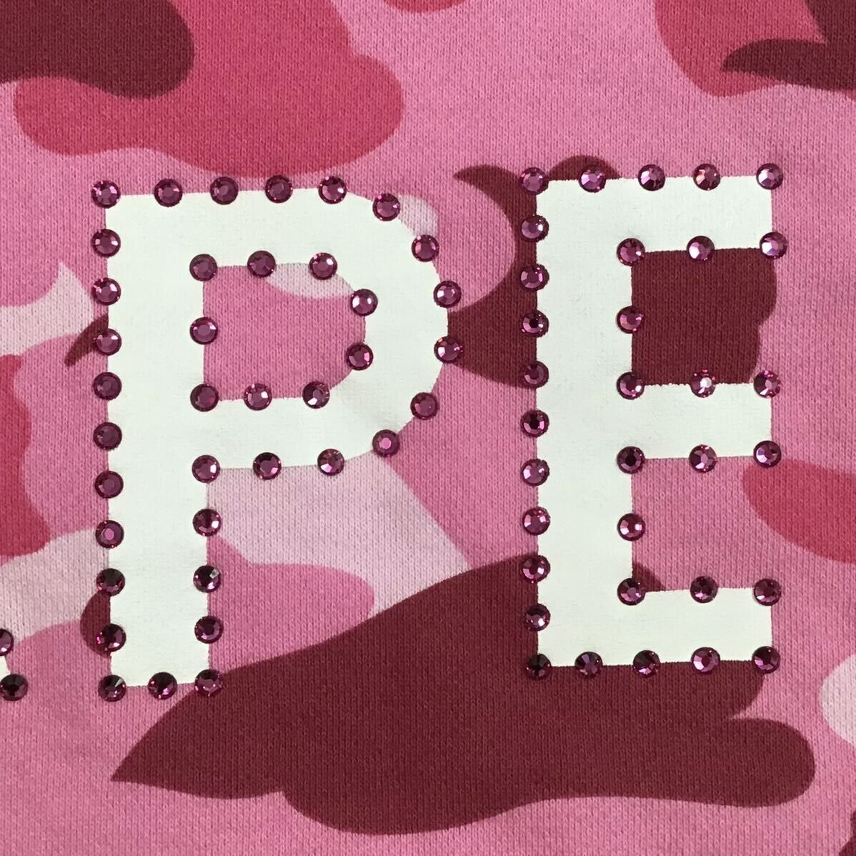 BAPE Pink Swarovski logo sweat shirt Pink camo A Bathing Ape BAPE Pink Swarovski logo sweat shirt Pink camo A Bathing Ape
