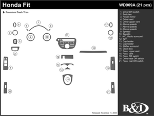 HONDA FIT 2009 2010 2011 DASH TRIM KIT a | eBay