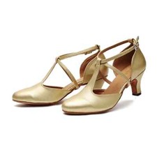 Latin Close Toes Leather Tango Dance Shoes Soft Suede Soles Party Dance Shoes