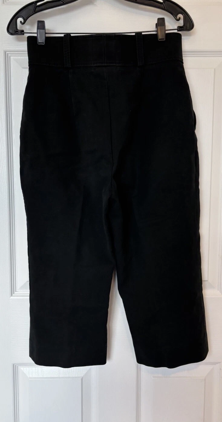 Pantaloncini corti CELINE 100% cotone nero lunghezza ginocchio culottes Y2K Vibes taglia 40 tasche