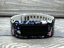 Fit Bit Fitness Activity Tracker Justice Blue Band With Pink Unicorns Rainbows