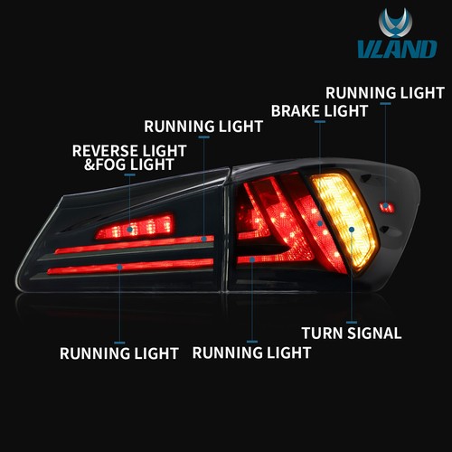 VLAND Full LED Headlights& Tail Lights For Lexus IS250 IS350 ISF 2006-2013 Sedan - Picture 7 of 16