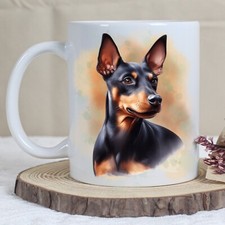 Pet Dog Mug, watercolour Miniature Pinscher - Ideal Gift