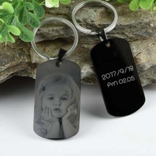Photo Keyring/Custom Engraving Keychain/Engraved Baby Picture Unique Father Gift