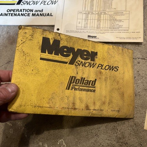 Meyer Snow Plow Operation And Maintenance E-47 E-46 Papers F150 Bronco 84 To 89 - Picture 13 of 18
