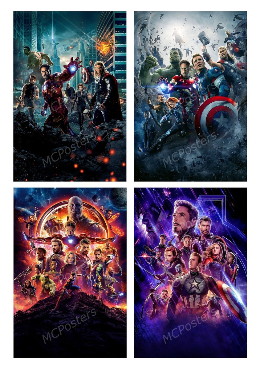 Marvel Avengers Infinity War Endgame 4 Textless Poster Canvas 11