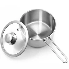2 Quart Triply Stainless Steel Saucepan With Glass Lid Induction Sauce Pan Compa