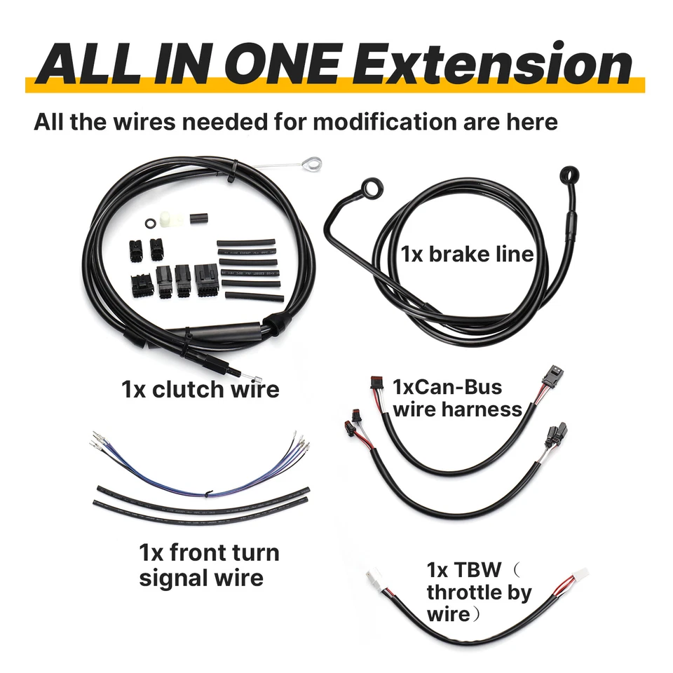 Kit de cable de extensión Softail 12"" para Harley Heritage Classic Slim 16-17 con ABS Foto 3 de 4