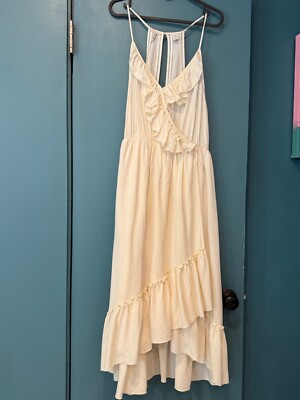 Scotch & Soda Sun-N-Sand Cream Ruffle Maxi Spring Summer Dress