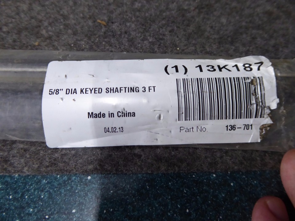 5/8" Diameter Keyed Shafting 3Ft Length 136701, 13K187 eBay