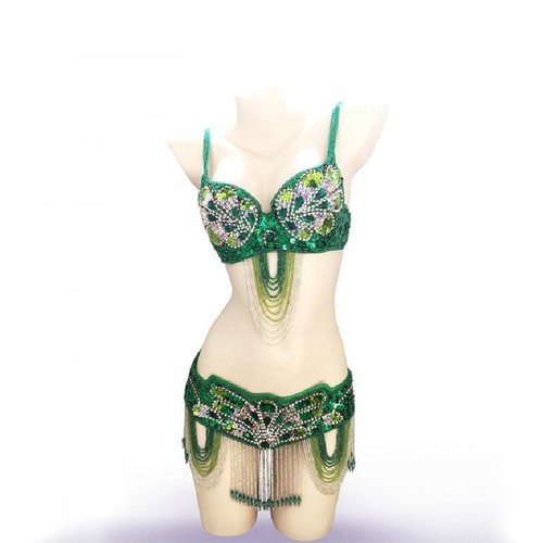 C920 Bauchtanz Kostüm 2 Teile BH+ Gürtel belly dance costume - Bild 17 von 46