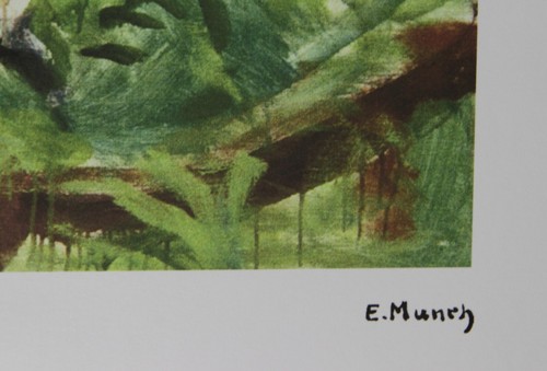 EDVARD MUNCH * Mujer en el jardín * 50 x 70 cm * litografía firmada * limitada - Imagen 7 de 8