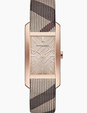 Brand New Burberry BU9408 Pioneer Nova Check Strap Rose Gold Toned Women's Watch