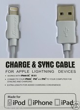 Apple Certified USB Lightning Cable Charger Data Sync For iPhone 5 6 7 8 X White
