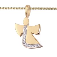 Zirkonia Kinder Baby Schutz Engel Echt Gold 585 Mit Kette Silber 925 Vergoldet