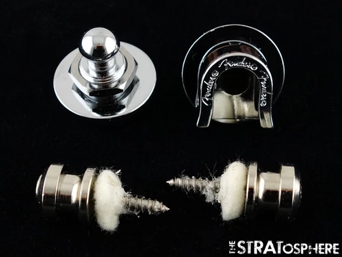 Fender 2 USA 2 STRAP LOCKS & KNOBS Strat, American Ultra II White Felt