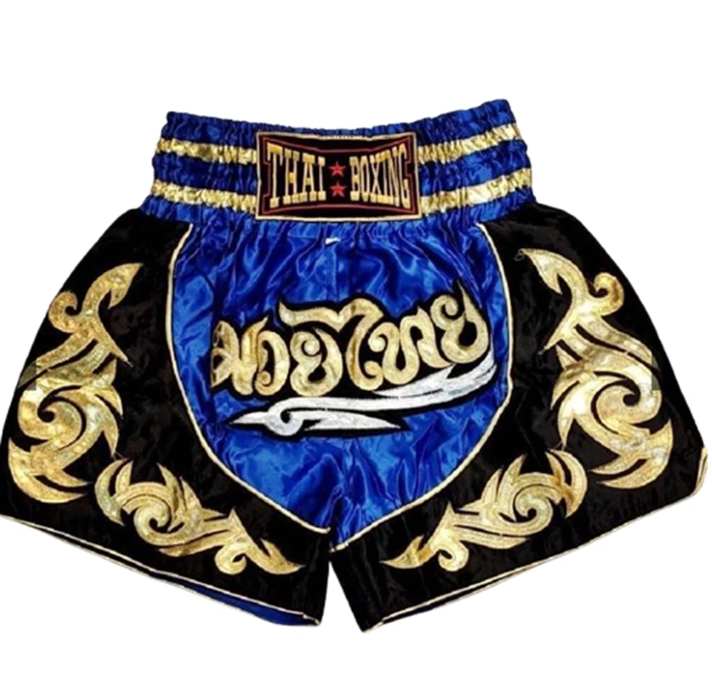 Muay Thai Boxing Shorts MMA Kickboxing Adult Training Gym Arts Blue UFC - Picture 1 of 2
