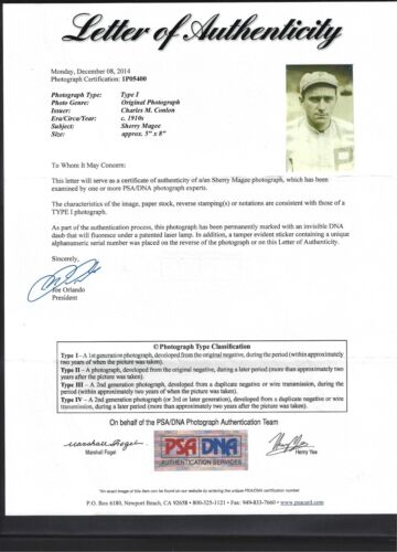 1910's TYPE 1 PHOTOGRAPH SHERRY MAGEE PSA / DNA - Picture 3 of 3