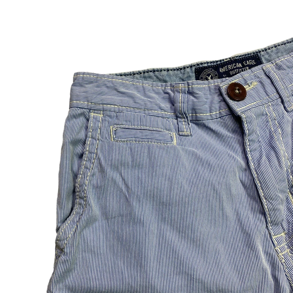 Шорты мужские American Eagle размер 26 активные гибкие классический крой железнодорожная полоса синие - Изображение 4 из 4