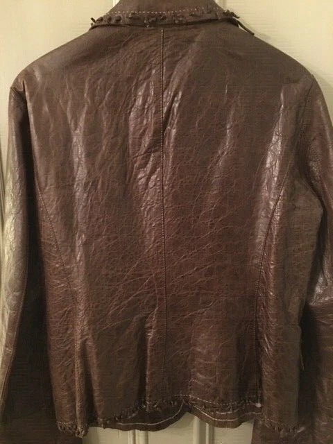 Fabulous DESIGNER LADIES LEATHER JACKET by .IT PINO COVINO ITALY SIZE 48 (16)  - Image 3 of 4