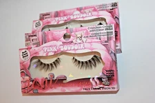 LOT/2 Ioni Eyelashes 3D Faux Mink/CRISSCROSS CATEYE CLEAR  BAND 6860H08