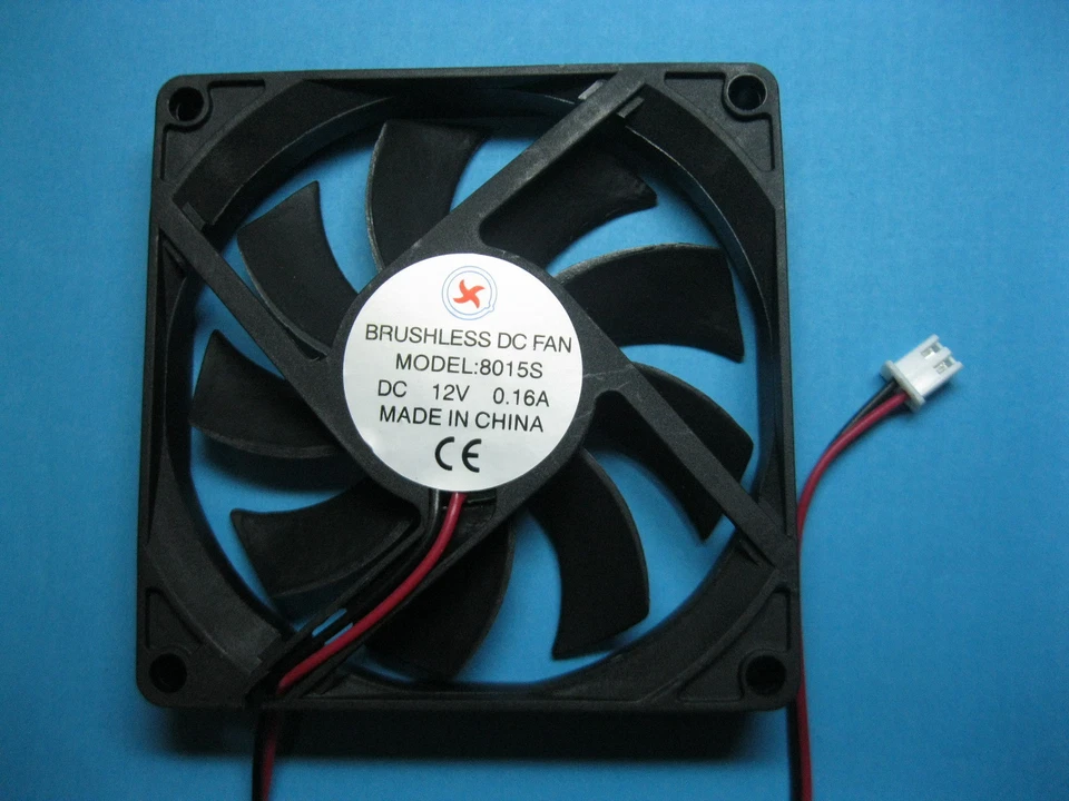 2 pcs Brushless DC Cooling Fan 12V 8015S 9 Blade 80x80x15mm 2pin Sleeve Bearing - Image 2 of 4