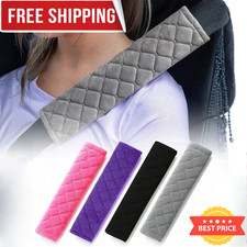 2pcs Car Seat Belt Cover Purple Soft Shoulder Pads Cushions Auto Accessories