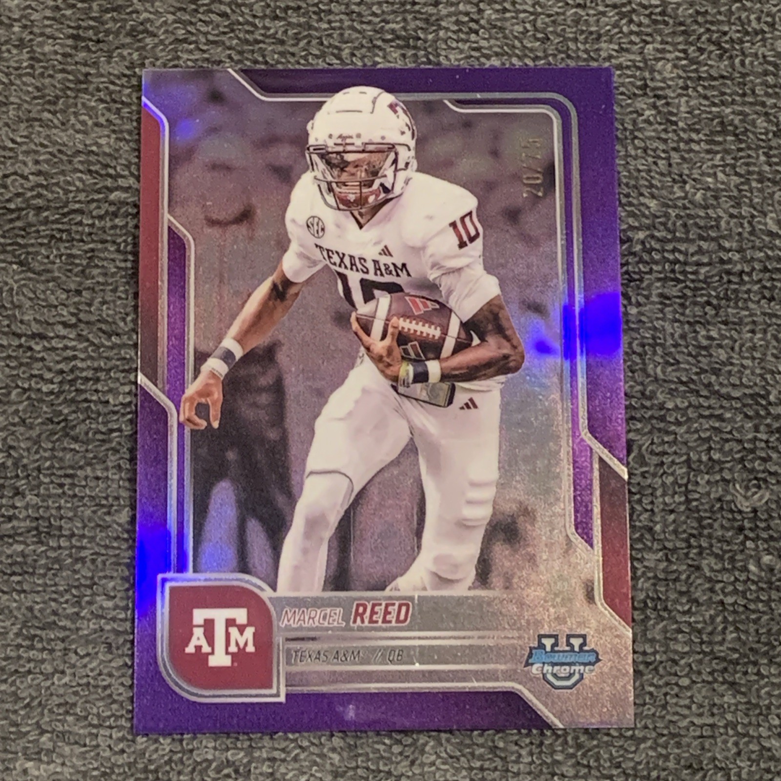Marcel Reed 2025 Bowman Chrome U Purple Refractor /75 # 133 Texas A&M