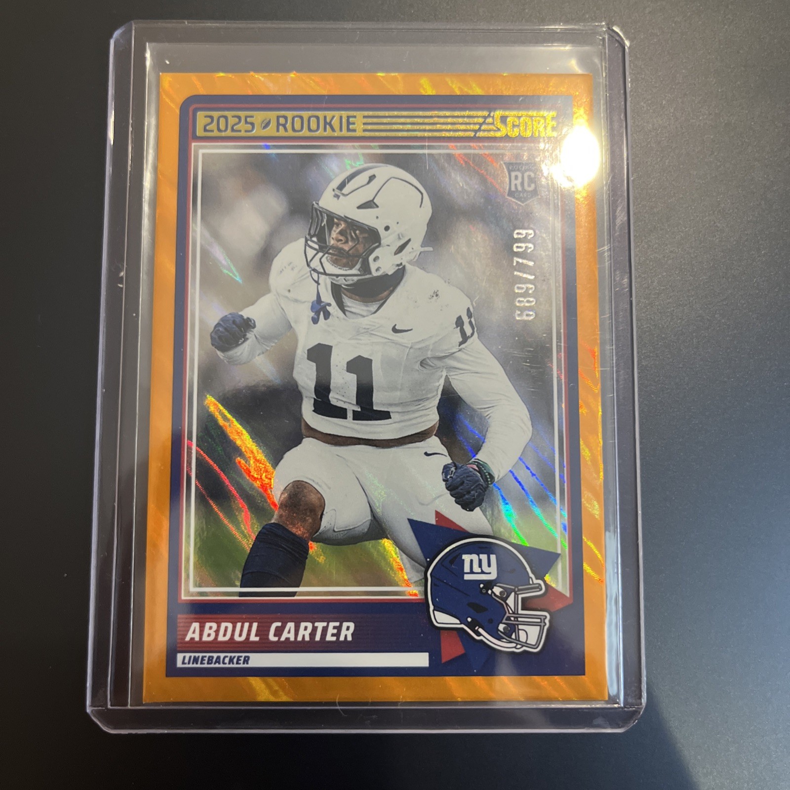 2025 Score #16 Abdul Carter RC Lava Parallel #'d /799 New York Giants