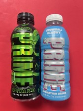 Prime Glowberry HOLO Ultra Rare 16.9oz & SNOWBALL SLUSHY 12oz Full Bottles