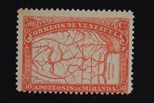 Venezuela Apoteosis de Miranda 50c Red Map Stamp