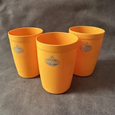 3x VINTAGE RETRO 'AMOCO' PETROL & OIL COMPANY STYLECRAFT SYDNEY COLLECTABLE CUPS