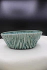 Vintage 8 Inch Brush Pottery Green Bamboo Pottery Made In USA