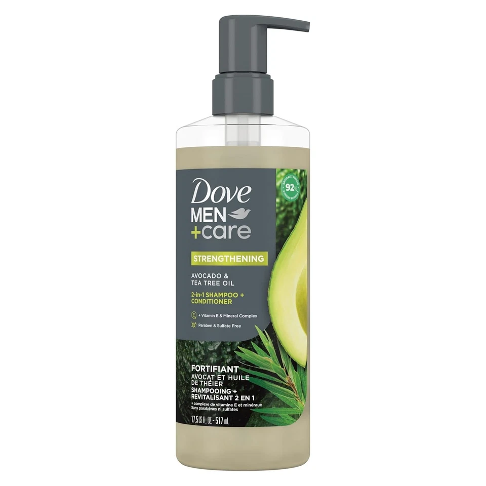 Champú 2 en 1 Dove Men + Acondicionador Aguacate y Aceite de Árbol de Té 17.5 OZ PAQUETE DE 2 Foto 2 de 4