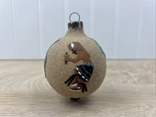 Vintage Native American Navajo Sand Painting Ball Christmas Tree Ornament