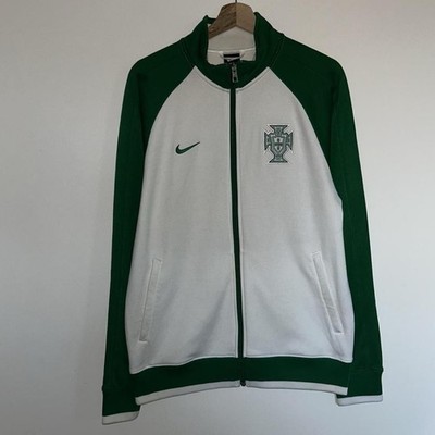 Nike Portugal Fußball Hymne Jacke Full Zip Track Top weiß grün 2012-13 Gr. M