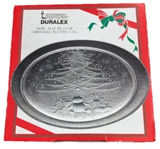 Les Verreries De Saint Gobain Duralex Christmas Tree Platter #3530 Vintage 13in